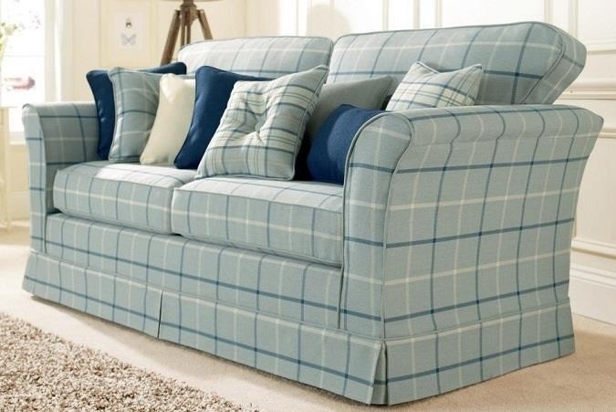 Plumbs blue check sofa