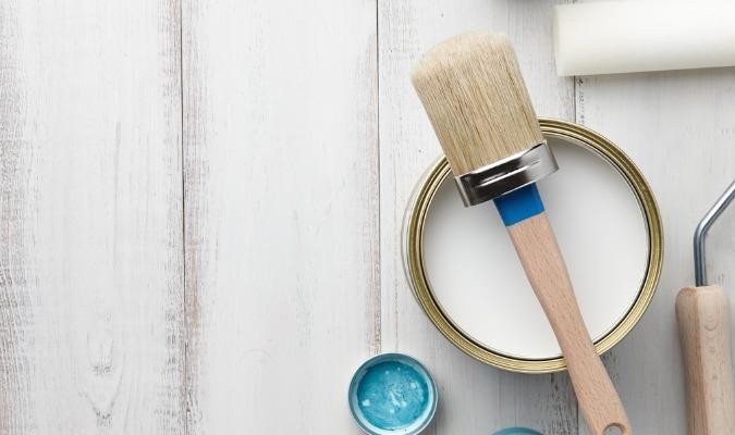 A tin of paint for cheap living room ideas