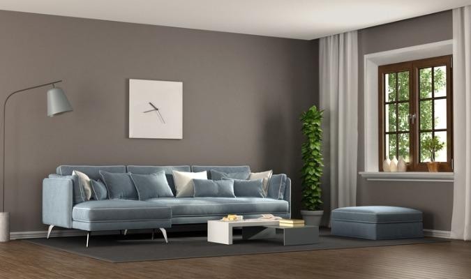 Eggshell Blue And Slate Grey Calm Living Room