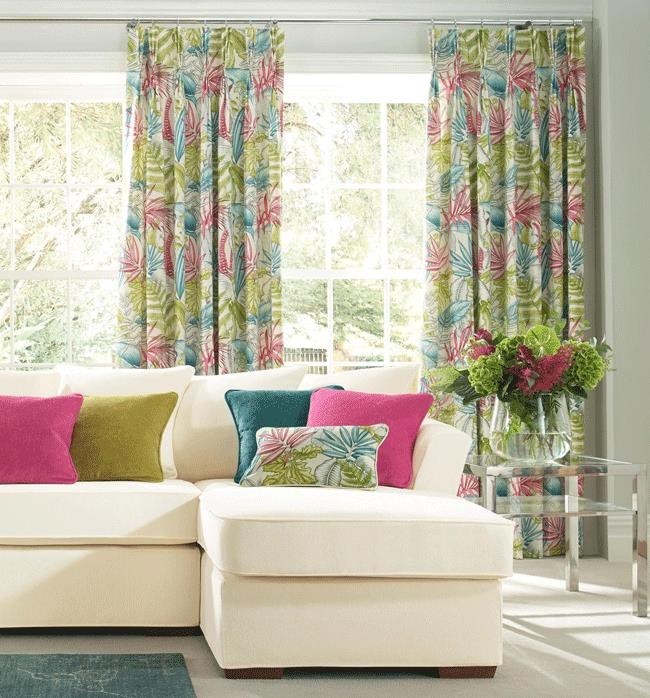 tropical pinch pleat curtains