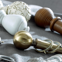 Plumbs curtain tiebacks, tracks and poles