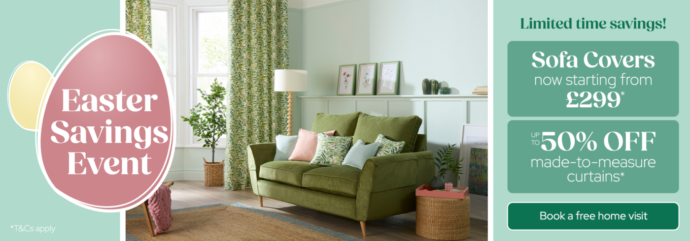 Easter Savings Event | Plumbs sofa covers & curtains