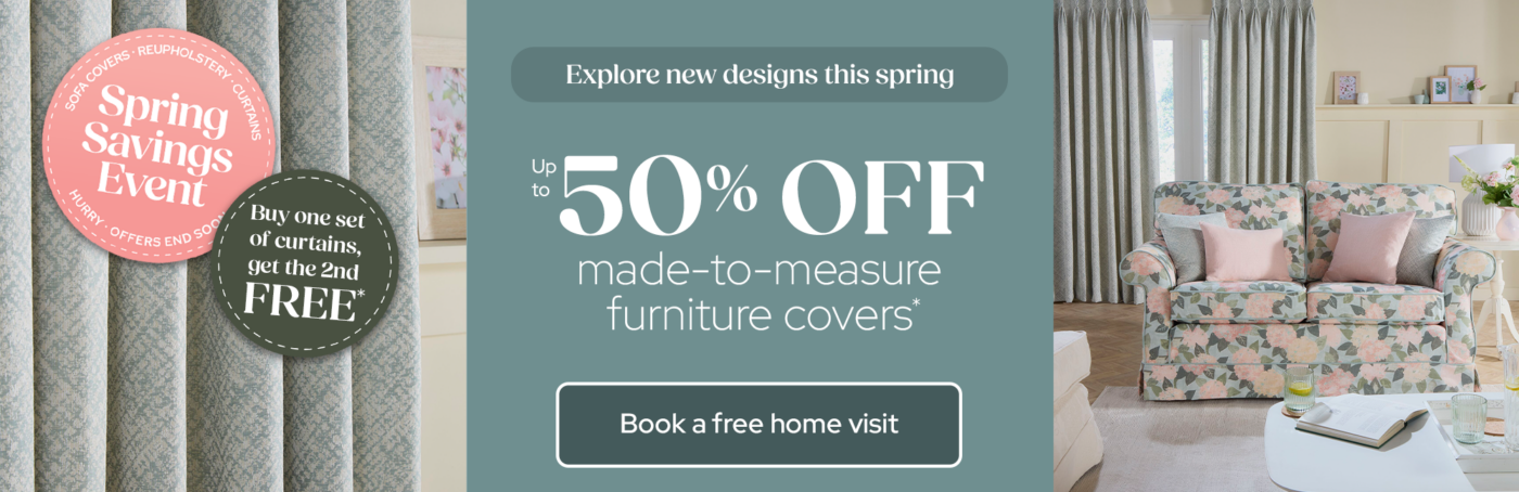 Spring Savings Event | Make sofa cover and curtains savings this spring