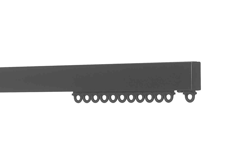 Contemporary black curtain track