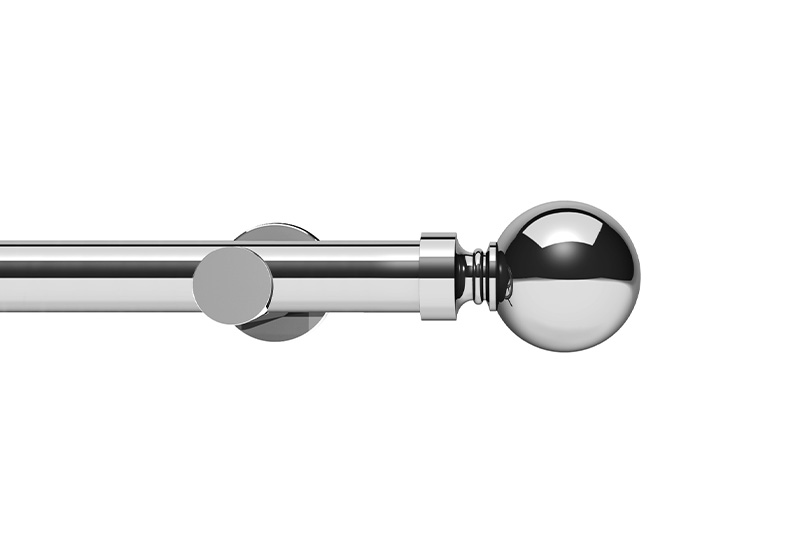 Silver curtain pole