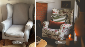 Chair before and after transformation